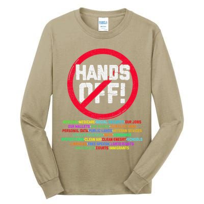 Hands Off Protest Social Security And Medicare Protest Tall Long Sleeve T-Shirt