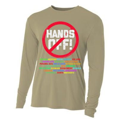 Hands Off Protest Social Security And Medicare Protest Cooling Performance Long Sleeve Crew