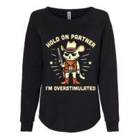 Hold On Partner IM Overstimulated Retro Western Cat Cowboy Womens California Wash Sweatshirt