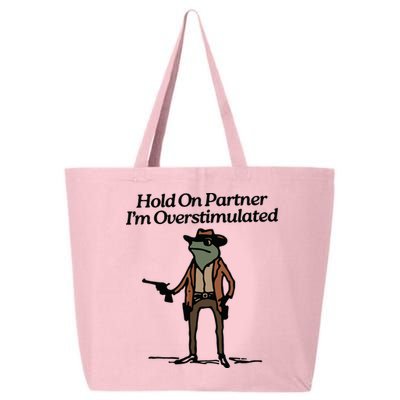 Hold On Partner Im Overstimulated Cowboy Frog Vintage 25L Jumbo Tote