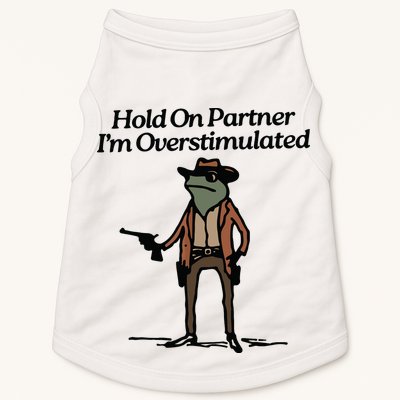 Hold On Partner Im Overstimulated Cowboy Frog Vintage Doggie Tank
