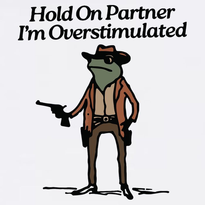Hold On Partner Im Overstimulated Cowboy Frog Vintage Cooling Performance Crew T-Shirt