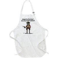 Hold On Partner Im Overstimulated Cowboy Frog Vintage Full-Length Apron With Pockets