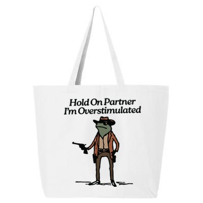 Hold On Partner Im Overstimulated Cowboy Frog Vintage 25L Jumbo Tote