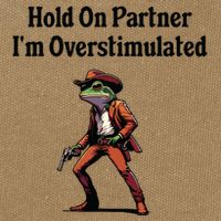Hold On Partner Im Overstimulated Cowboy Frog Cotton Canvas Backpack