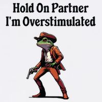 Hold On Partner Im Overstimulated Cowboy Frog 11oz C Handle Ceramic Mug