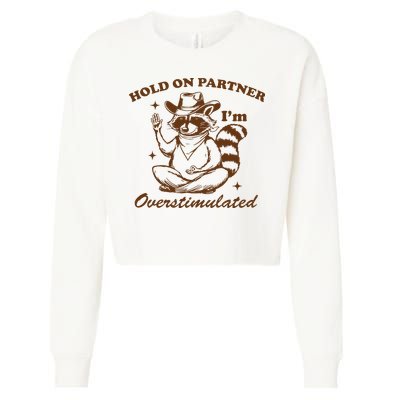 Hold On Partner IM Overstimulated Cropped Pullover Crew