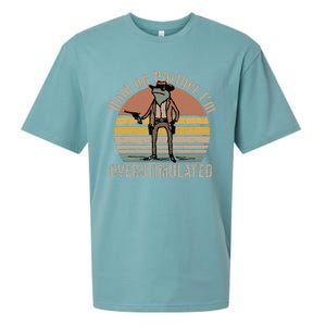 Hold On Partner IM Overstimulated Cowboy Frog Sueded Cloud Jersey T-Shirt