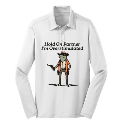 Hold On Partner IM Overstimulated Cowboy Frog Silk Touch Performance Long Sleeve Polo