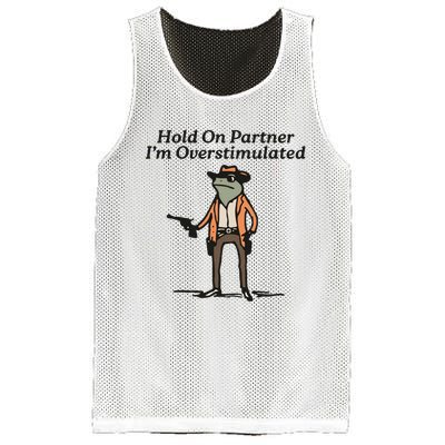 Hold On Partner IM Overstimulated Cowboy Frog Mesh Reversible Basketball Jersey Tank