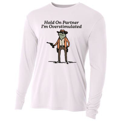 Hold On Partner IM Overstimulated Cowboy Frog Cooling Performance Long Sleeve Crew