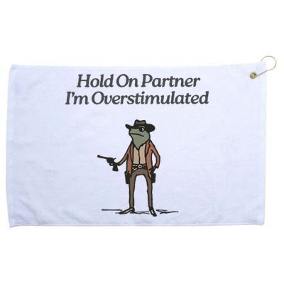 Hold On Partner IM Overstimulated Cowboy Frog Vintage Grommeted Golf Towel