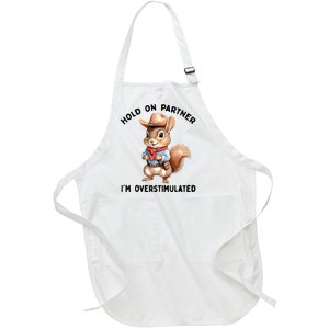 Hold On Partner IM Overstimulated Moms Club Squirrel Retro Full-Length Apron With Pockets