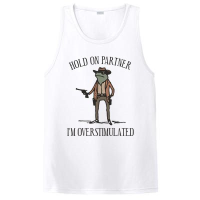 Hold On Partner IM Overstimulated Cowboy Frog Vintage PosiCharge Competitor Tank