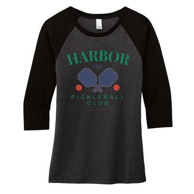 Harbor Or Pickleball Club For Paddle Players Women's Tri-Blend 3/4-Sleeve Raglan Shirt