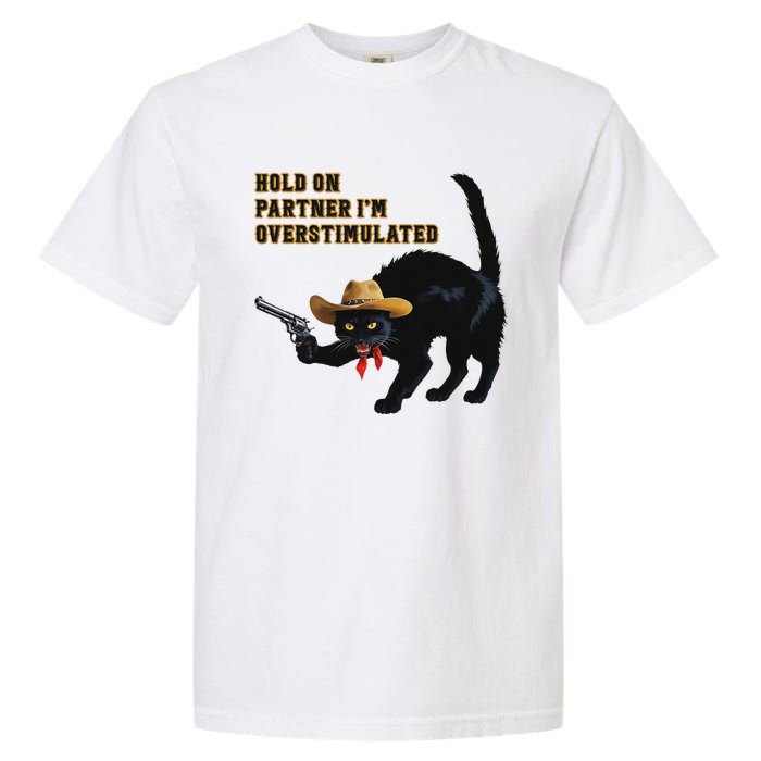 Hold On Partner IM Overstimulated Black Cat Garment-Dyed Heavyweight T-Shirt