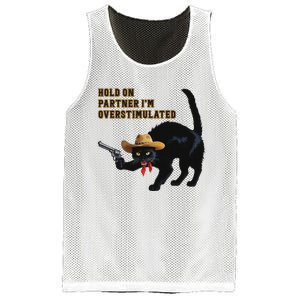 Hold On Partner IM Overstimulated Black Cat Mesh Reversible Basketball Jersey Tank