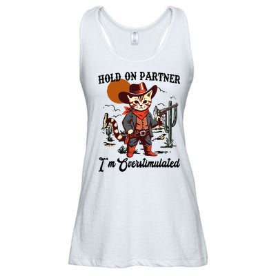 Hold On Partner IM Overstimulated Ladies Essential Flowy Tank