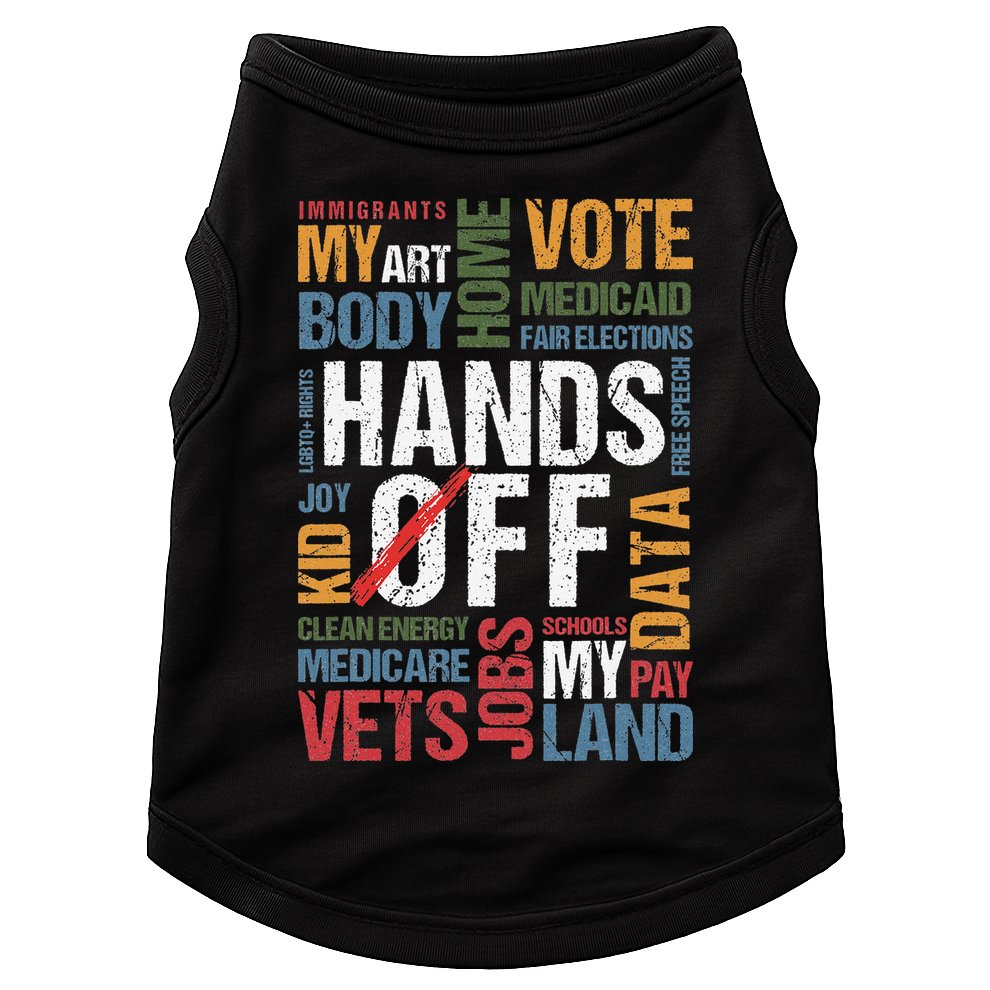Hands Off Protest Social Security And Medicare Resist 8647 Doggie Tank
