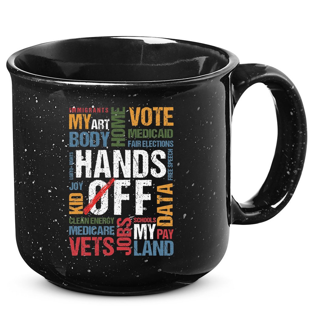 Hands Off Protest Social Security And Medicare Resist 8647 15oz Campfire Ceramic Mug