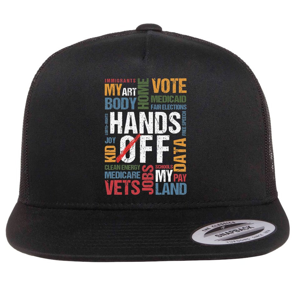 Hands Off Protest Social Security And Medicare Resist 8647 Flat Bill Trucker Hat