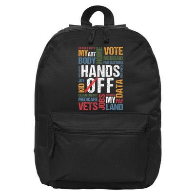 Hands Off Protest Social Security And Medicare Resist 8647 16 in Basic Backpack