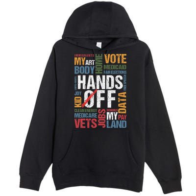 Hands Off Protest Social Security And Medicare Resist 8647 Premium Pullover Hoodie