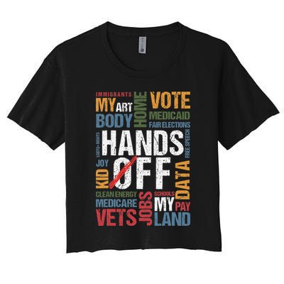 Hands Off Protest Social Security And Medicare Resist 8647 Crop Top