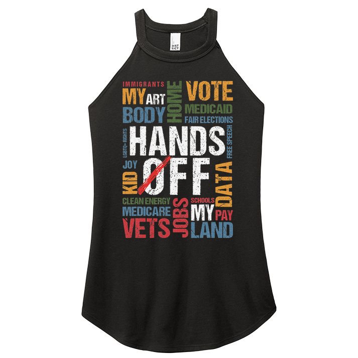 Hands Off Protest Social Security And Medicare Resist 8647 Women's Perfect Tri Rocker Tank