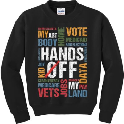 Hands Off Protest Social Security And Medicare Resist 8647 Kids Sweatshirt