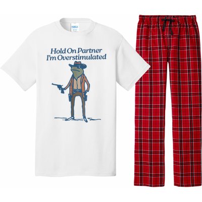 Hold On Partner IM Overstimulated Cowboy Frog Vintage Pajama Set