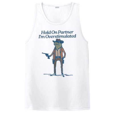 Hold On Partner IM Overstimulated Cowboy Frog Vintage PosiCharge Competitor Tank