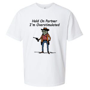 Hold On Partner IM Overstimulated Cowboy Frog Sueded Cloud Jersey T-Shirt