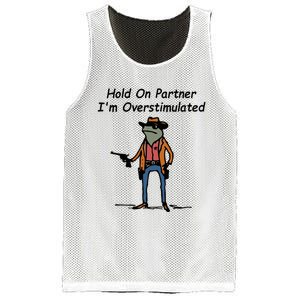 Hold On Partner IM Overstimulated Cowboy Frog Mesh Reversible Basketball Jersey Tank