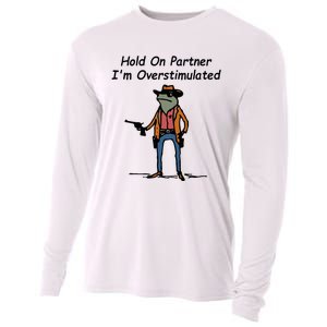 Hold On Partner IM Overstimulated Cowboy Frog Cooling Performance Long Sleeve Crew