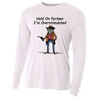 Hold On Partner IM Overstimulated Cowboy Frog Cooling Performance Long Sleeve Crew