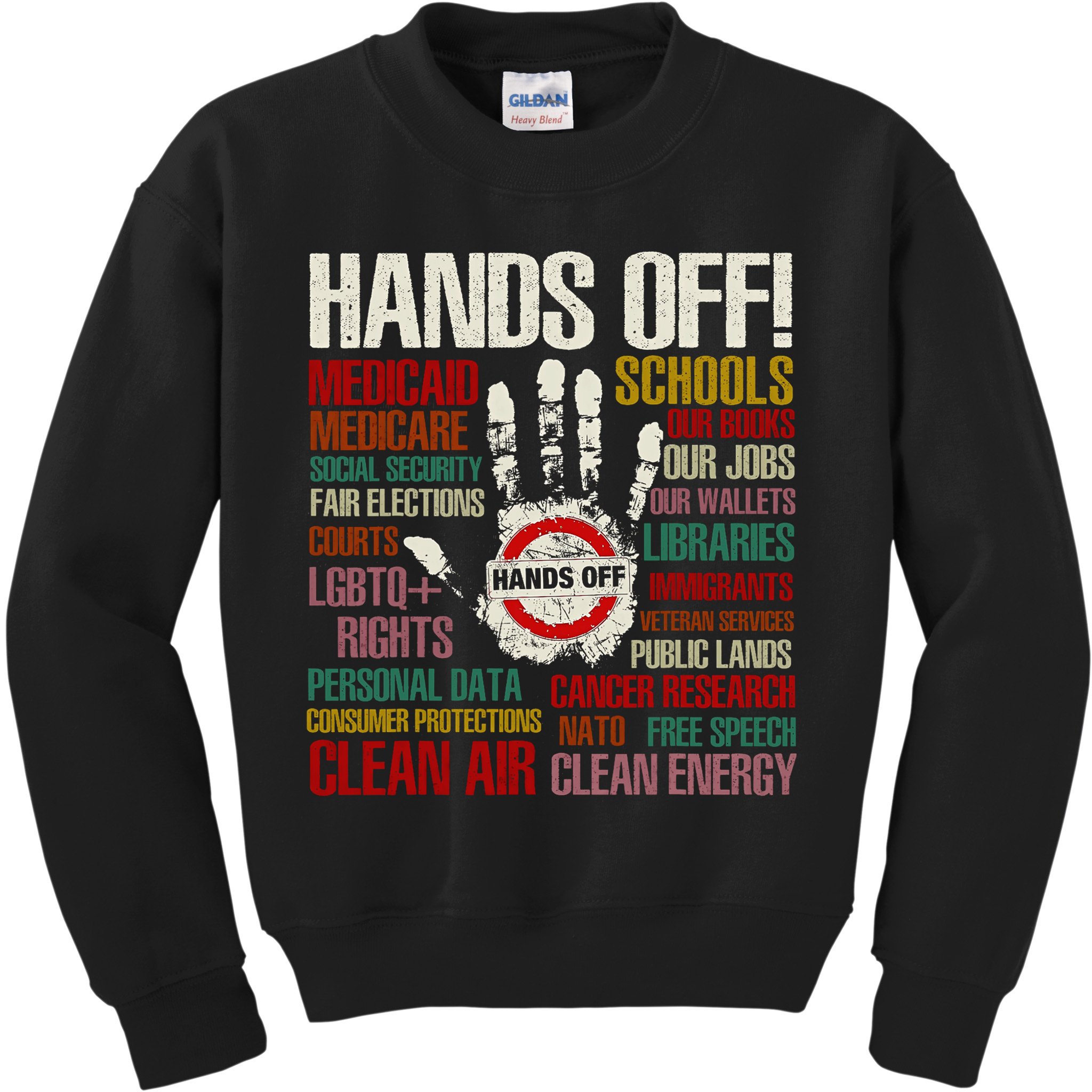 Hands Off Protest Vintage Kids Sweatshirt