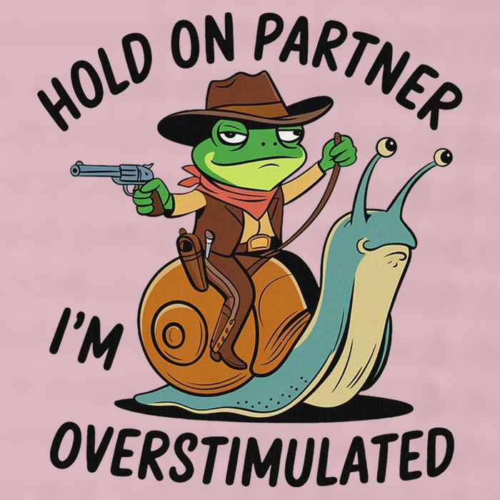 Hold On Partner IM Overstimulated Cowboy Frog Riding Snail 25L Jumbo Tote