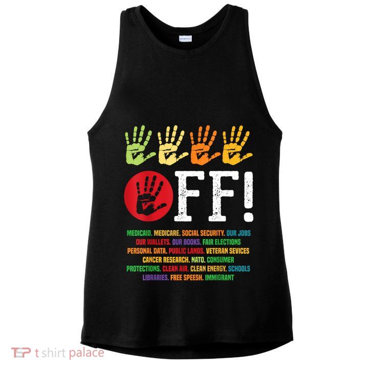 Hands Off Protest Social Security And Medicare Protest Ladies PosiCharge Tri-Blend Wicking Tank