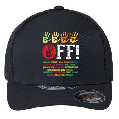 Hands Off Protest Social Security And Medicare Protest Flexfit Unipanel Trucker Cap