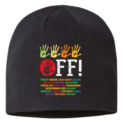 Hands Off Protest Social Security And Medicare Protest Sustainable Beanie