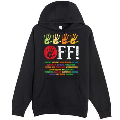 Hands Off Protest Social Security And Medicare Protest Premium Pullover Hoodie