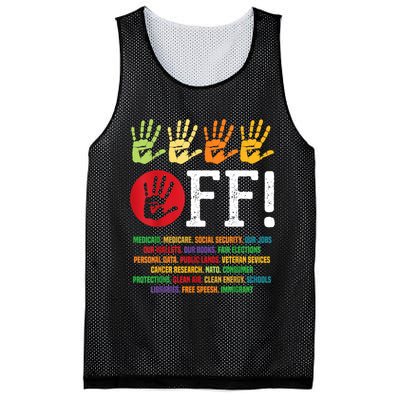 Hands Off Protest Social Security And Medicare Protest Mesh Reversible Basketball Jersey Tank