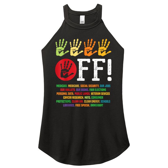 Hands Off Protest Social Security And Medicare Protest Women's Perfect Tri Rocker Tank