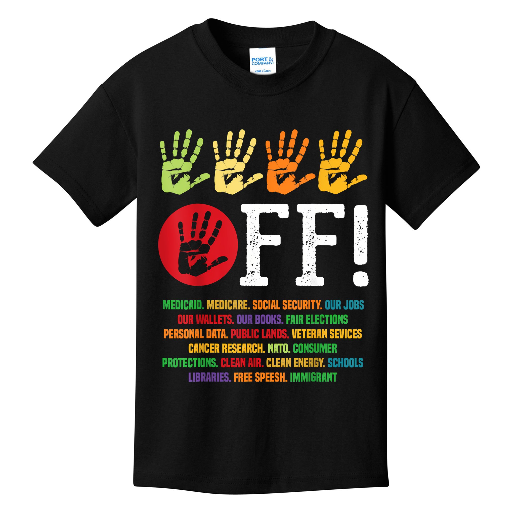 Hands Off Protest Social Security And Medicare Protest Kids T-Shirt