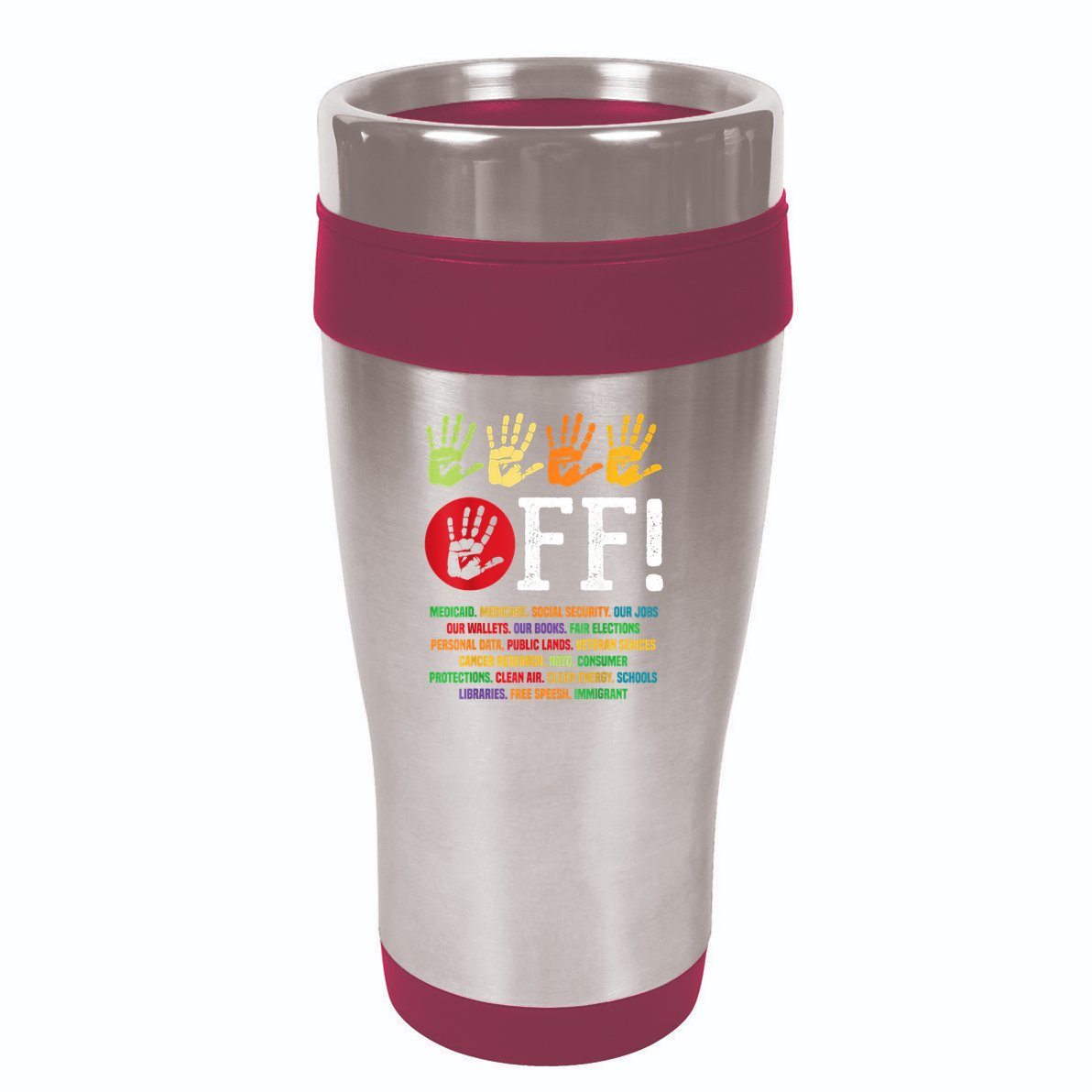 Hands Off Protest Social Security And Medicare Protest 16oz Travel Tumbler