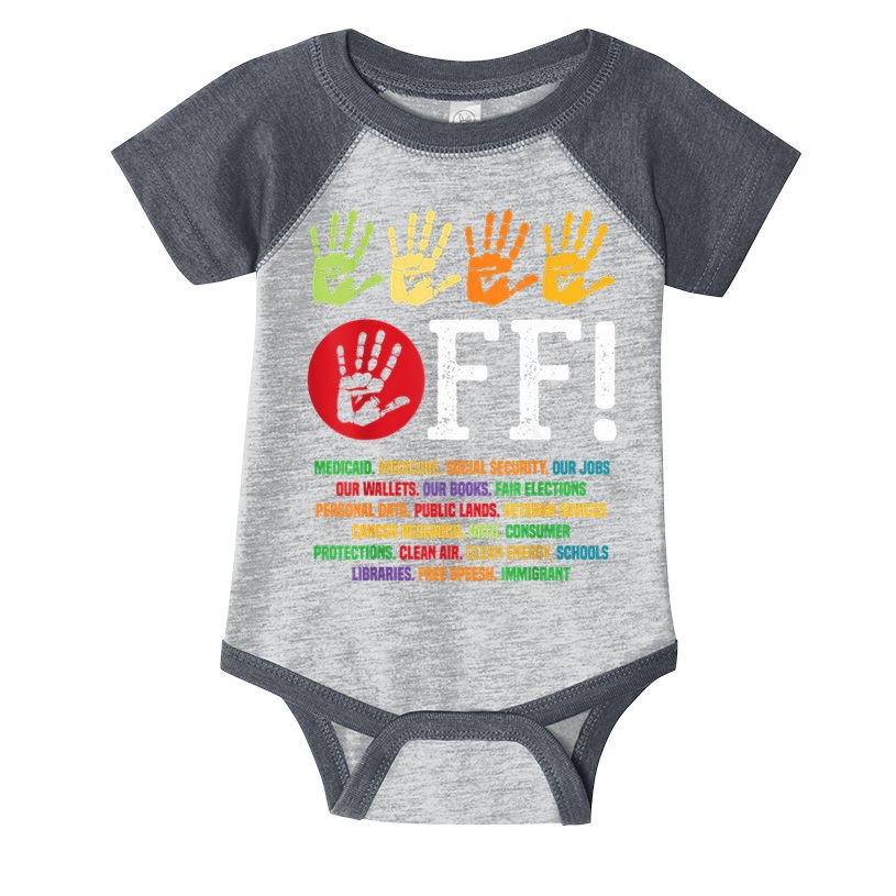 Hands Off Protest Social Security And Medicare Protest Infant Baby Jersey Bodysuit