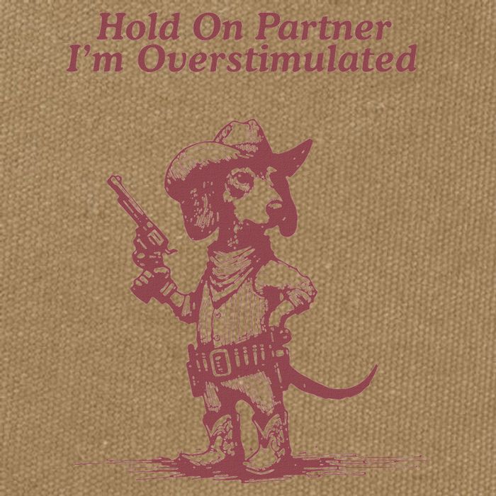 Hold On Partner IM Overstimulated Cowboy Dachshund Dogs Cotton Canvas Backpack