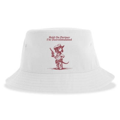 Hold On Partner IM Overstimulated Cowboy Dachshund Dogs Sustainable Bucket Hat
