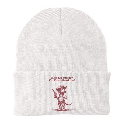 Hold On Partner IM Overstimulated Cowboy Dachshund Dogs Beanie